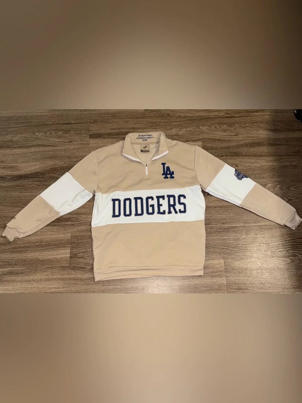 Dodgers Exclusive Women's Night Quarter Zip Sweater. Authentic from 4/28/2026